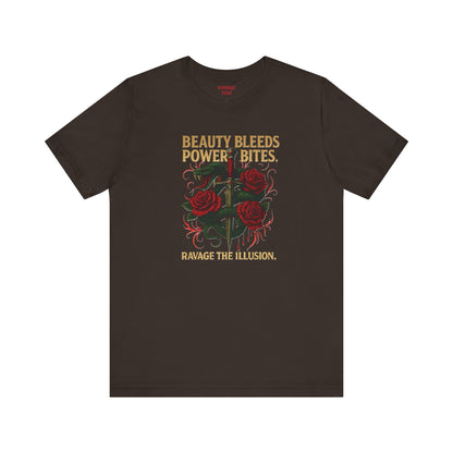 "Beauty Bleeds" Tee: Dark Aesthetic Unisex Graphic T-Shirt