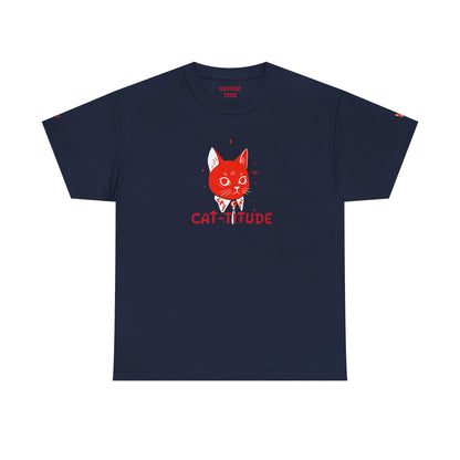 CAT-TITUDE Unisex Heavy Cotton Tee | Funny Cat Shirt