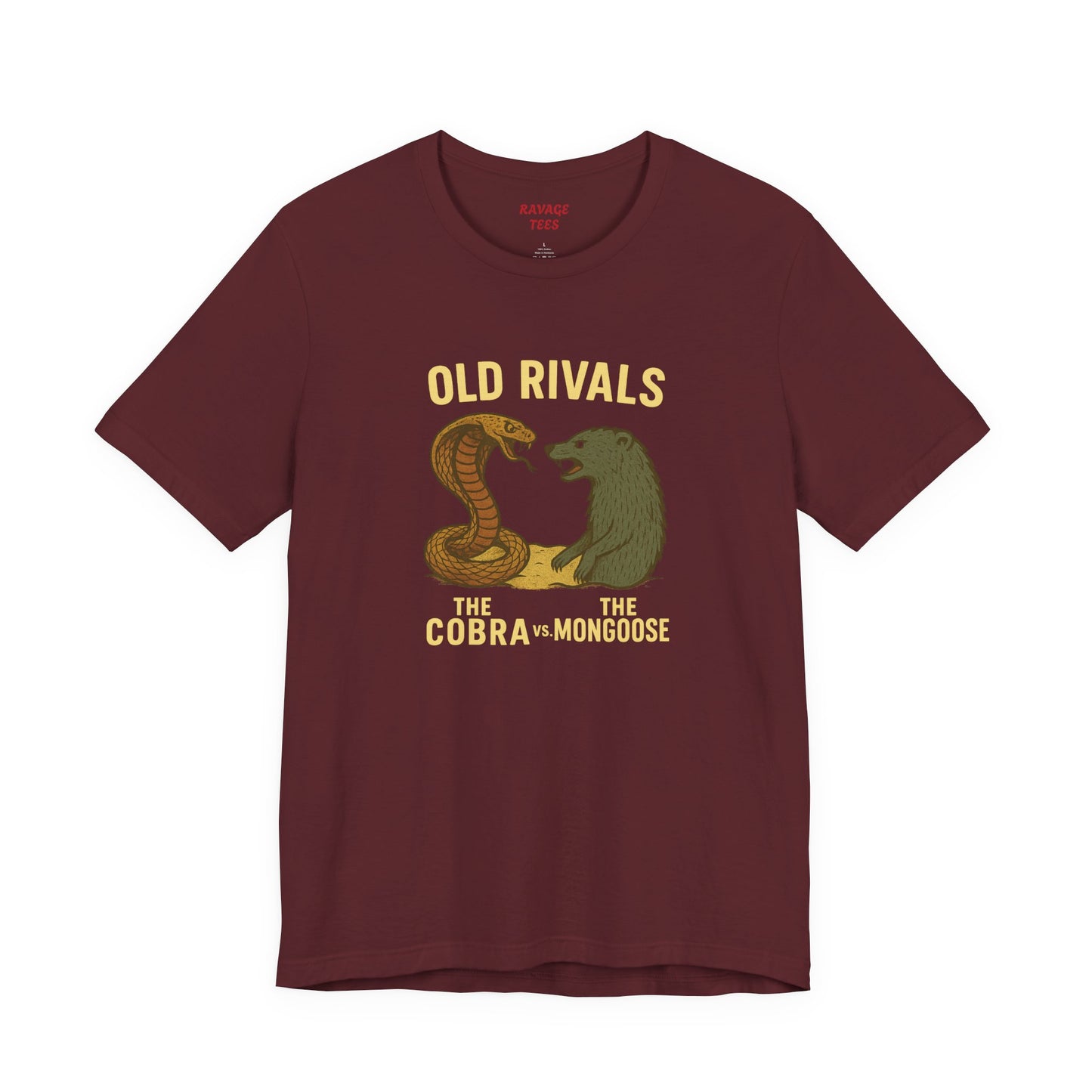 Vintage Rivalry Tee - Cobra vs Mongoose T-Shirt, Retro Graphic Outdoor Adventure Shirt, Perfect Gift for Animal Lovers