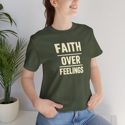 Faith Over Feelings Tee - Inspiring Unisex Short Sleeve Shirt for Everyday Comfort, Motivational Gift, Casual Wear, Spiritual Apparel, [...]