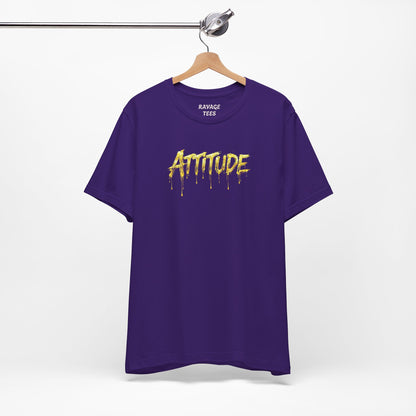 Attitude Drip Graphic Tee — Bold Yellow Streetwear T-Shirt