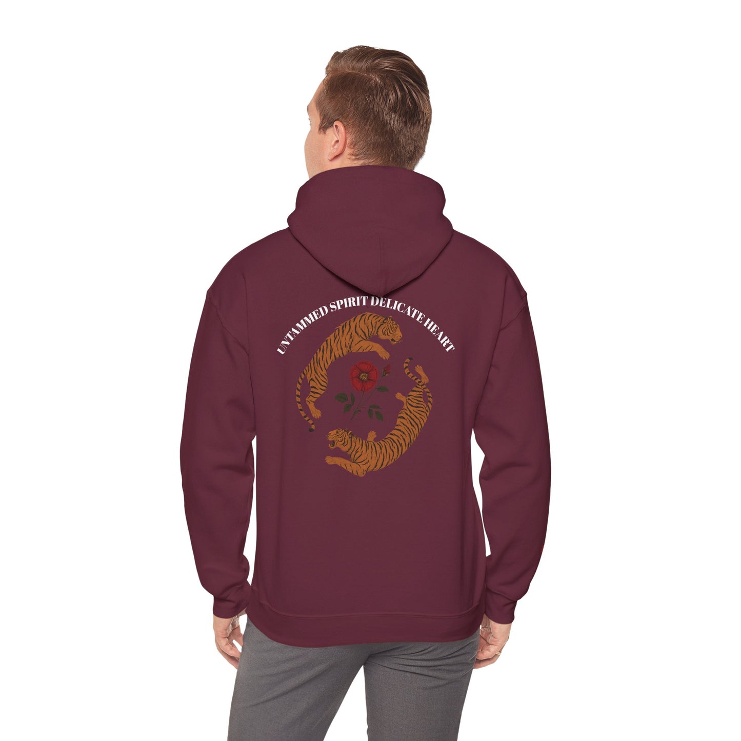 Black Tiger & Rose Graphic Hoodie