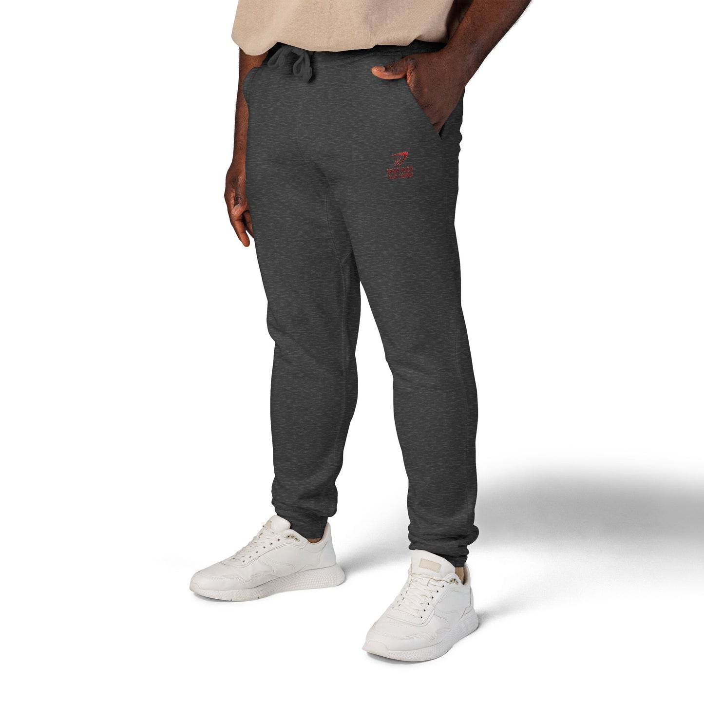Embroidered '7' Logo Fleece Sweatpants — Cozy White Joggers