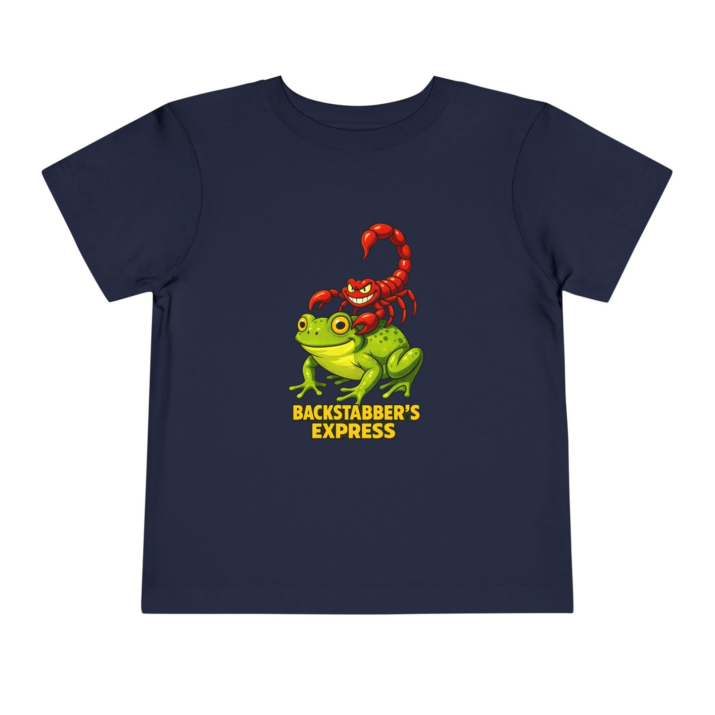 Toddler Tee — 'Backstabber's Express' Scorpion & Frog Funny Kids Shirt