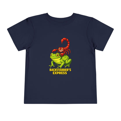 Toddler Tee — 'Backstabber's Express' Scorpion & Frog Funny Kids Shirt