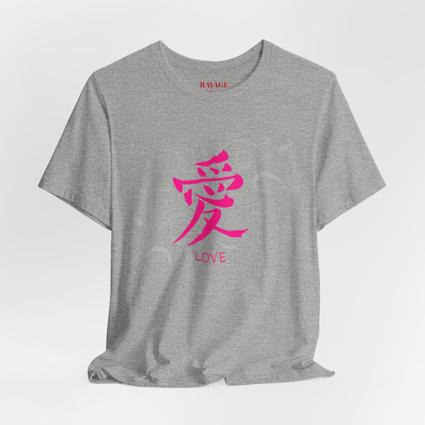 Love Kanji — Pink Asian Calligraphy Tee