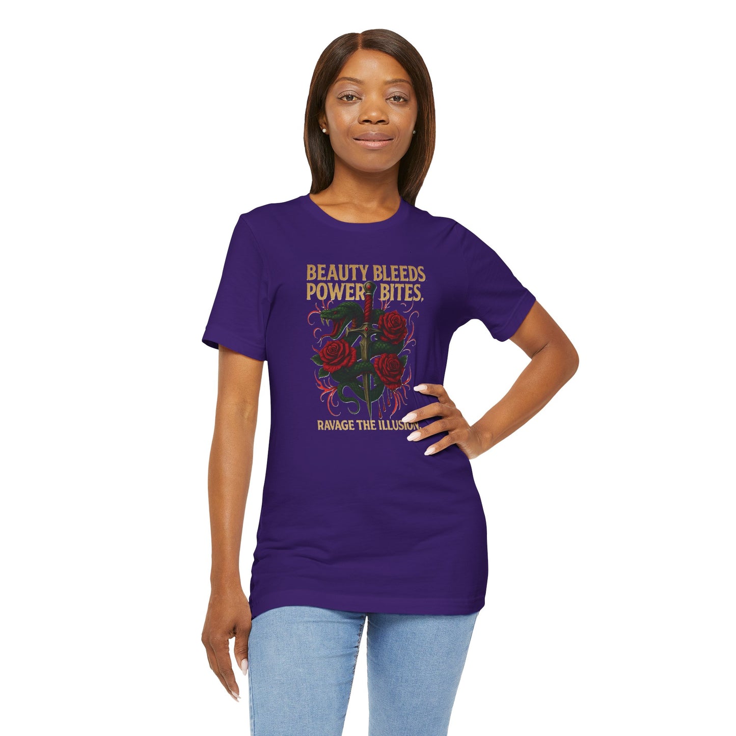 "Beauty Bleeds" Tee: Dark Aesthetic Unisex Graphic T-Shirt