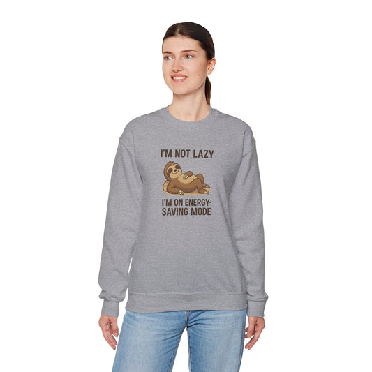Cozy Sloth Sweatshirt - I'm Not Lazy, Fun Gift for Friends, Lazy Day Wear, Cute Animal Sweatshirt, Comfy Crewneck