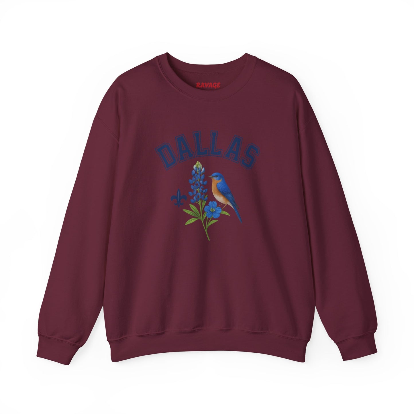 RAVAGE DALLAS - City Vibe Sweatshirt | Unisex Cardinal Crewneck, Cozy Fall Fashion, Casual Wear, Bird Lover Gift Idea