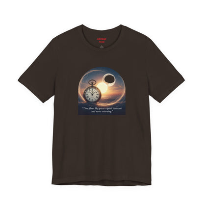 Time Flows Like Grace Cosmic Time Short Sleeve Tee, Celestial T-Shirt, Space Lover Gift, Astrology Shirt, Motivational Tee, Moon Phase Apparel