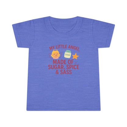 Toddler T-Shirt - My Little Angel - Made of Sugar, Spice & Sass - Cute Gift for Birthday, Baby Shower, Toddler Playdates, Everyday Wear