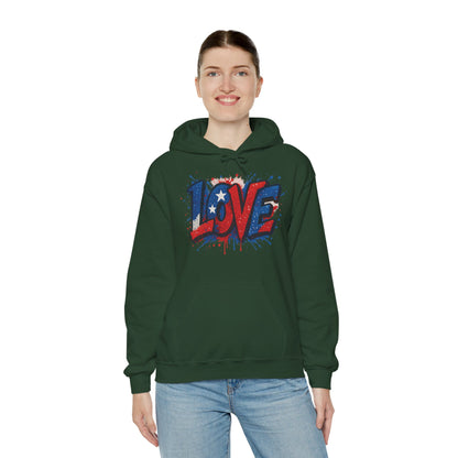 Unisex Hooded Sweatshirt with 'LOVE' Design - Cozy Gift for Friends, Valentine's Day, Casual Wear, Relaxation, Everyday Use