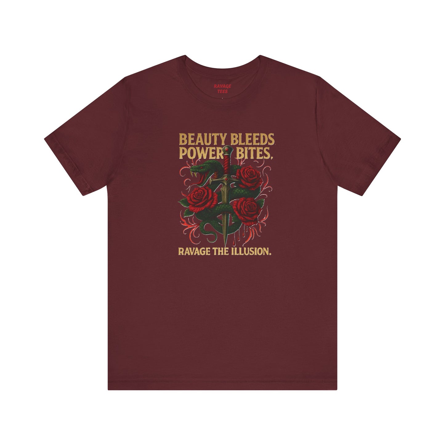 "Beauty Bleeds" Tee: Dark Aesthetic Unisex Graphic T-Shirt