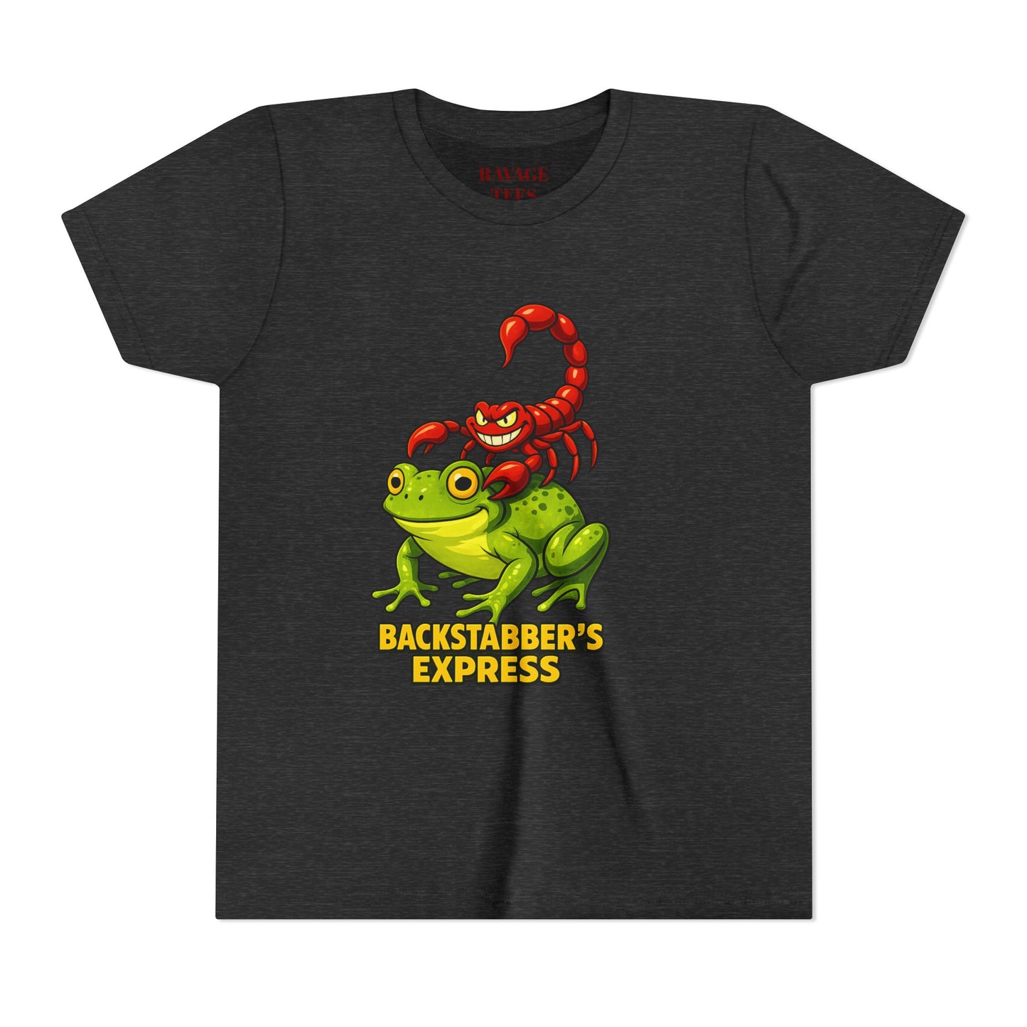 Youth Tee - "Backstabber's Express" Frog & Scorpion Graphic