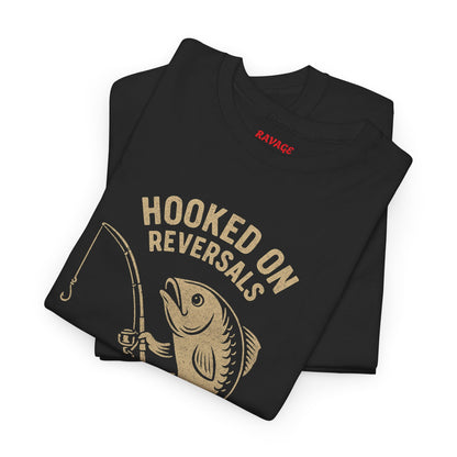 Hooked on Reversals Fishing Tee - Unisex Cotton T-Shirt for Fishing Lovers, Great for Outdoors, Gift for Dad, Summer Apparel, Casual Wear