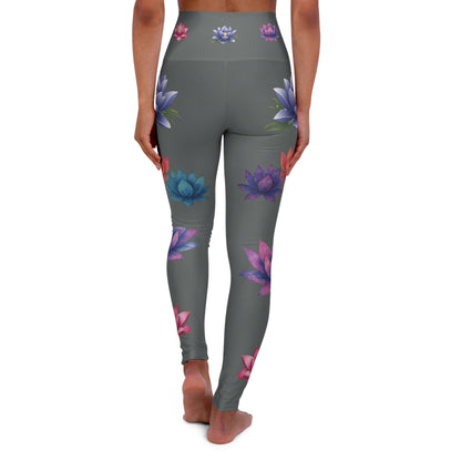 Watercolor Lotus High Waisted Yoga Leggings