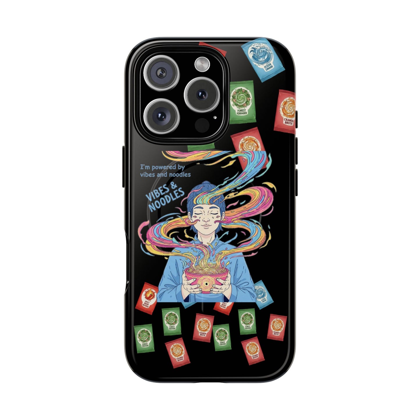 Noodle Lover Phone Case: Vibrant Cute Foodie Magnetic Anime Style