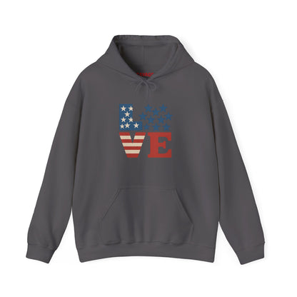 Unisex Hooded Sweatshirt with 'LOVE' Design - Cozy Gift for Friends, Valentine's Day, Casual Wear, Relaxation, Everyday Use