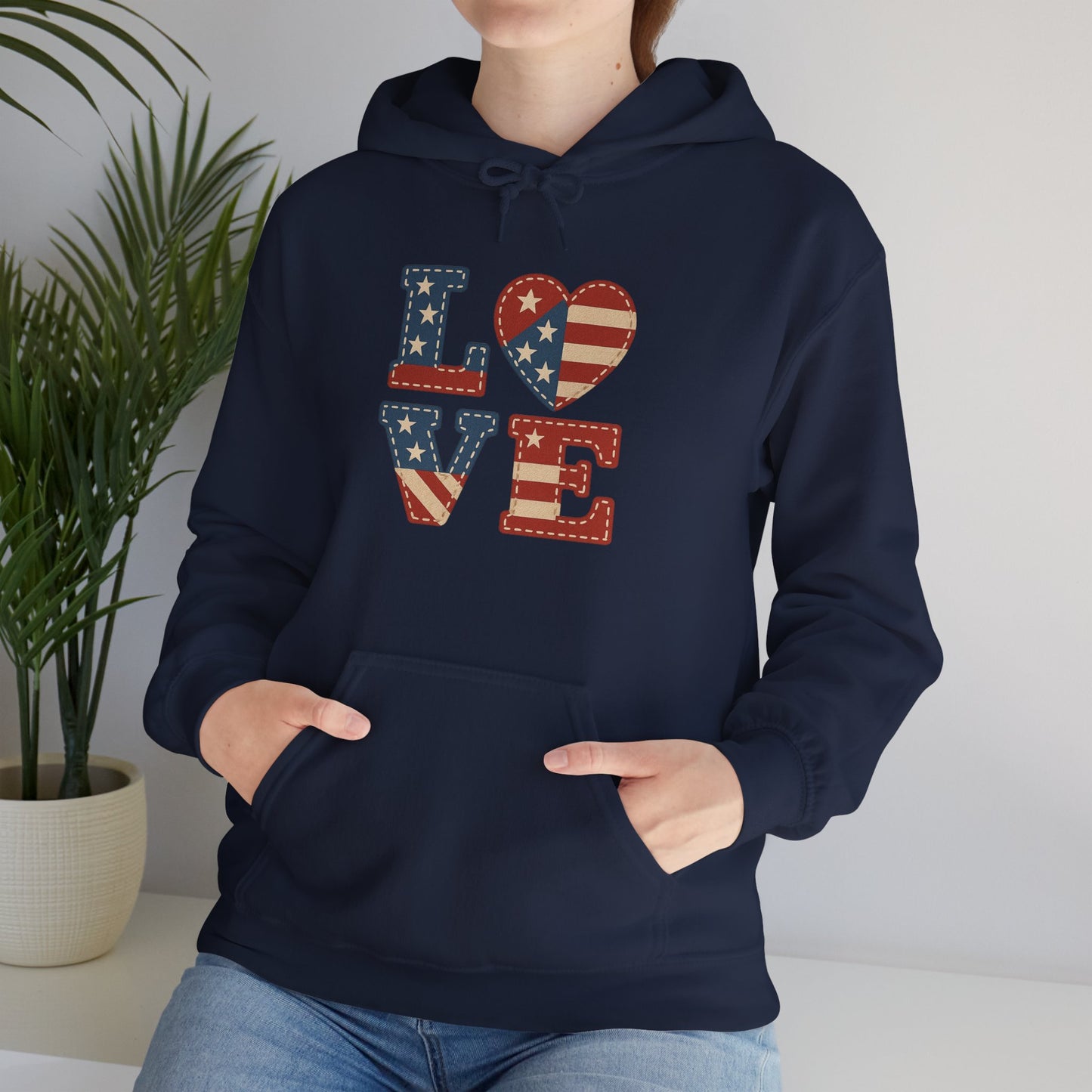 Unisex Hooded Sweatshirt with 'LOVE' Design