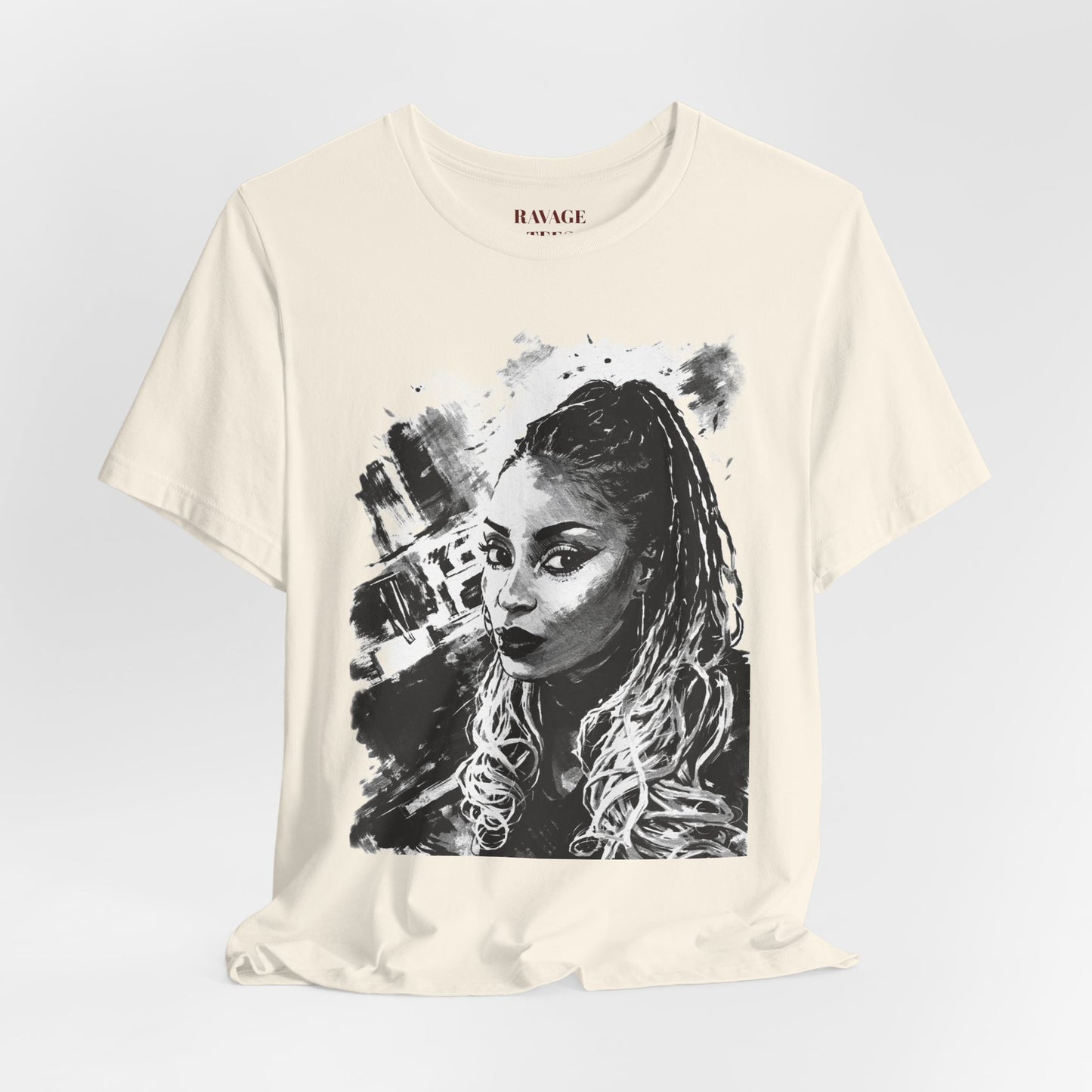 Personalize Black & White Ink Print T-Shirt