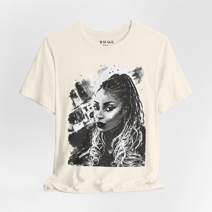 Personalize Black & White Ink Print T-Shirt