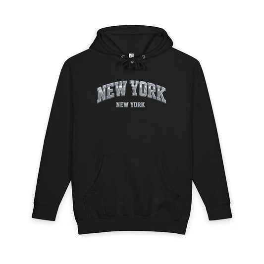 New York Arch Logo Hoodie — Vintage Collegiate Pullover
