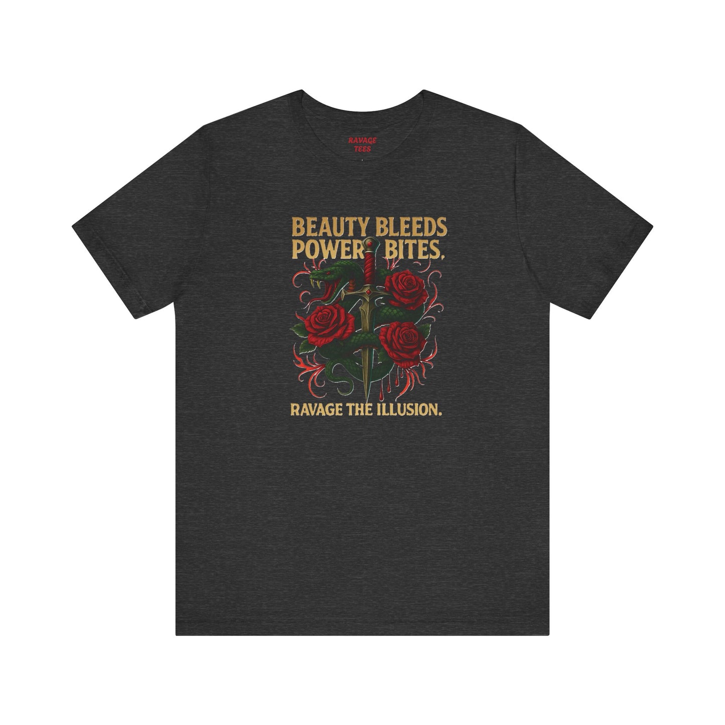 "Beauty Bleeds" Tee: Dark Aesthetic Unisex Graphic T-Shirt