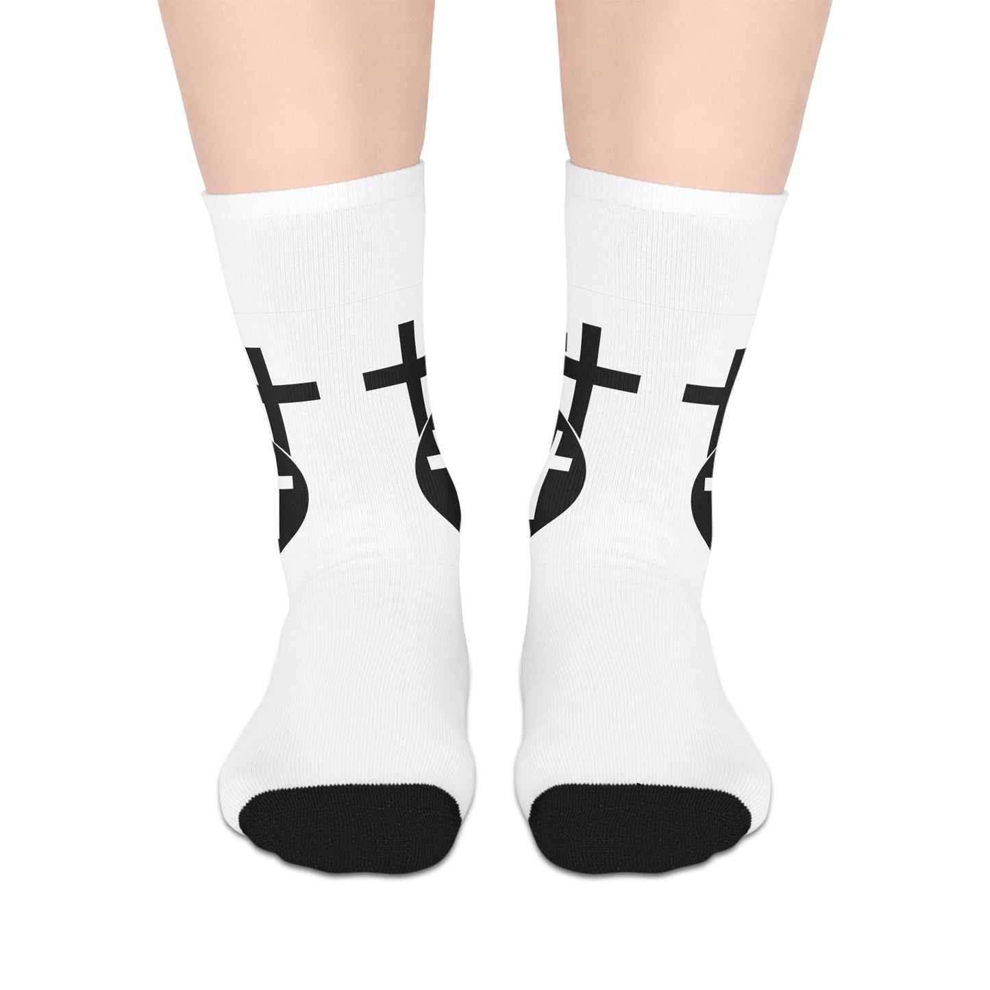 Calvary Cross Stylish Mid-length Socks with Bold Graphic Design - Perfect for Casual Wear, Gifts, and Everyday Comfort, Footwear, Unisex