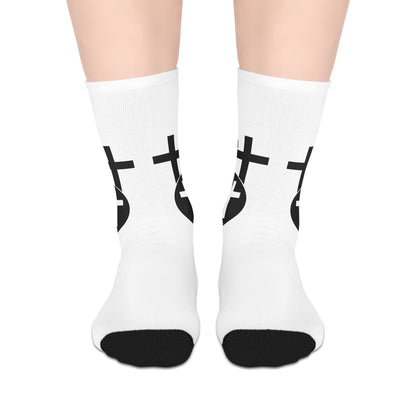 Calvary Cross Stylish Mid-length Socks with Bold Graphic Design - Perfect for Casual Wear, Gifts, and Everyday Comfort, Footwear, Unisex