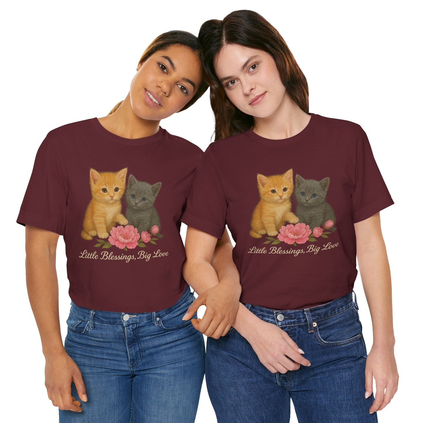 Cute Cat Graphic Tee, Casual Unisex Shirt