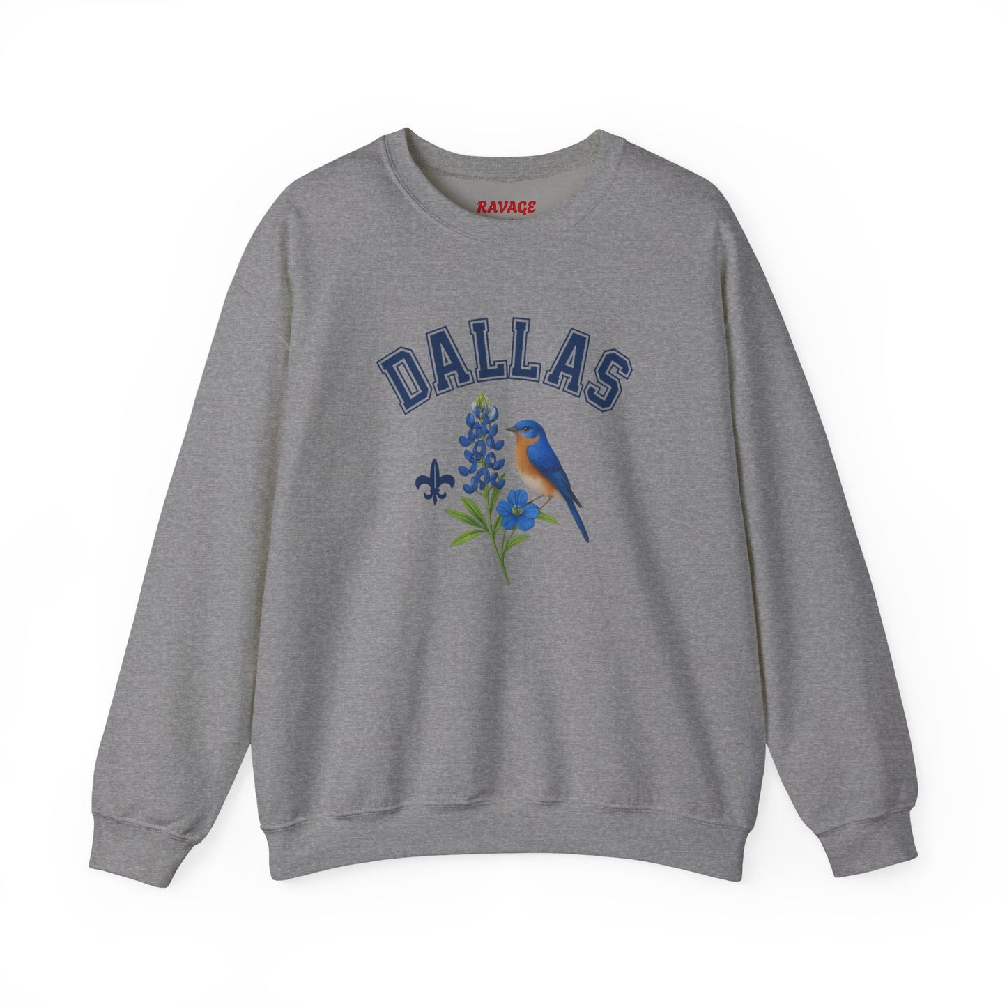 RAVAGE DALLAS - City Vibe Sweatshirt | Unisex Cardinal Crewneck, Cozy Fall Fashion, Casual Wear, Bird Lover Gift Idea
