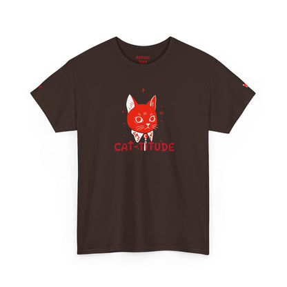 CAT-TITUDE Unisex Heavy Cotton Tee | Funny Cat Shirt
