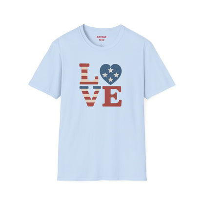 "Freedom & Love" Tee: Unisex 4th of July Graphic Shirt Gift
