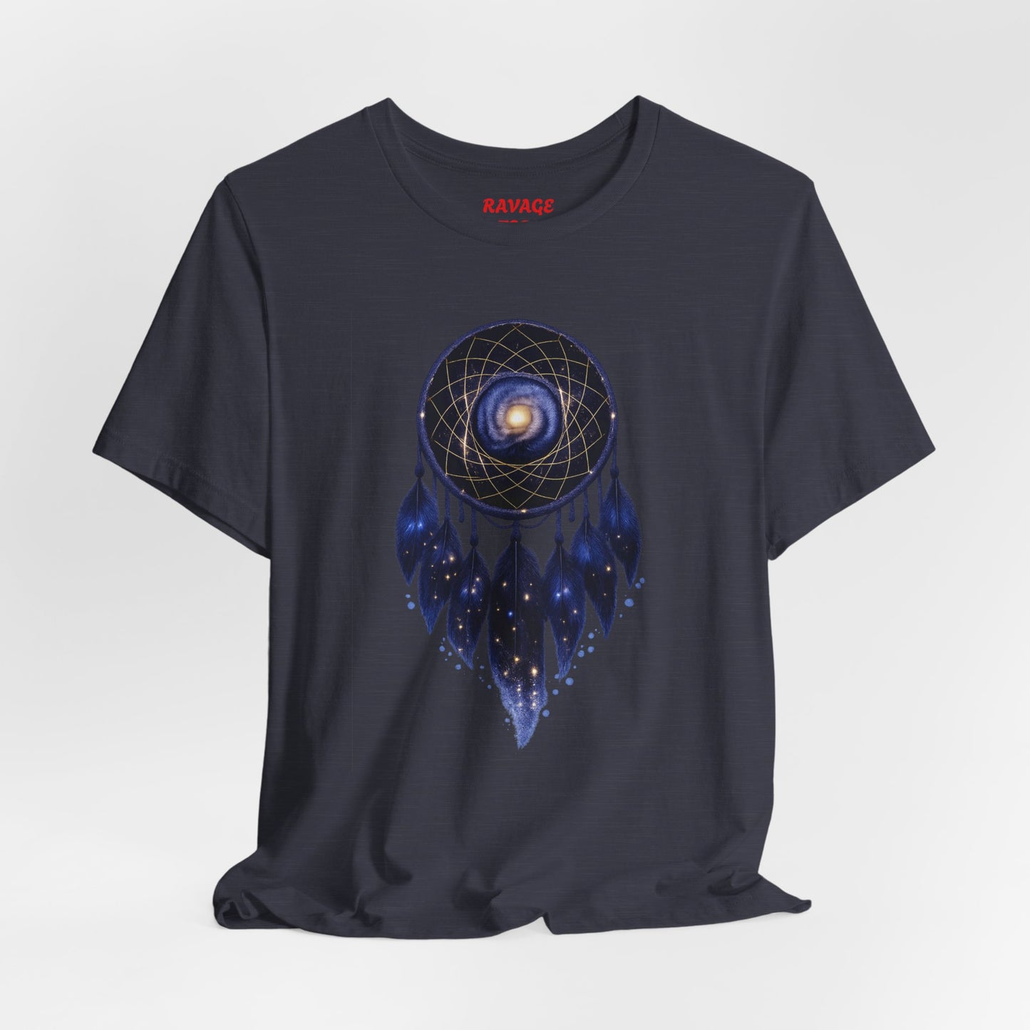 Dreamcatcher Galaxy T-Shirt — Mystical Cosmic Feather Tee