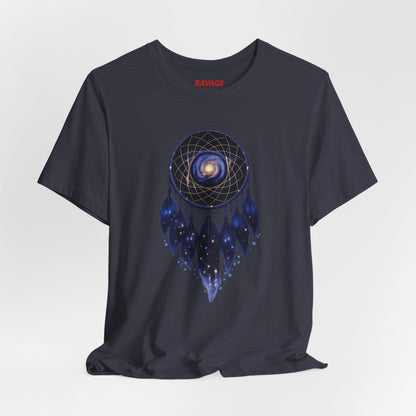Dreamcatcher Galaxy T-Shirt — Mystical Cosmic Feather Tee
