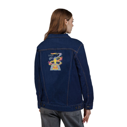 Embroidered Vibes & Noodles Unisex Denim Jacket by Ravage Tees | Premium Streetwear Fashion