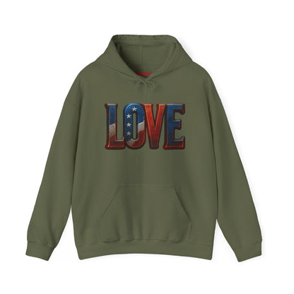 Unisex Hooded Sweatshirt with 'LOVE' Design - Cozy Gift for Friends, Valentine's Day, Casual Wear, Relaxation, Everyday Use