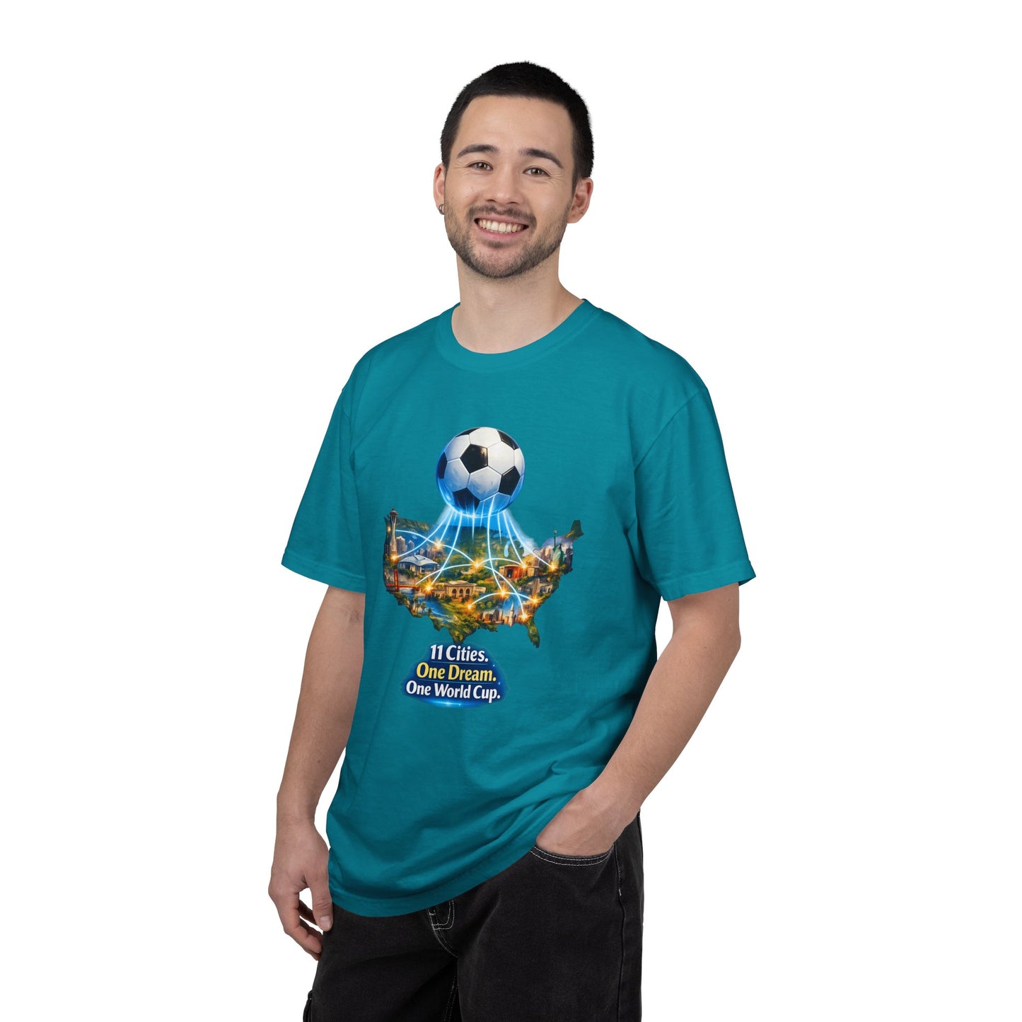World Cup 2026 T-Shirt — "11 Cities. One Dream. One World Cup."