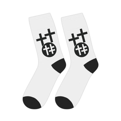 Calvary Cross Stylish Mid-length Socks with Bold Graphic Design - Perfect for Casual Wear, Gifts, and Everyday Comfort, Footwear, Unisex