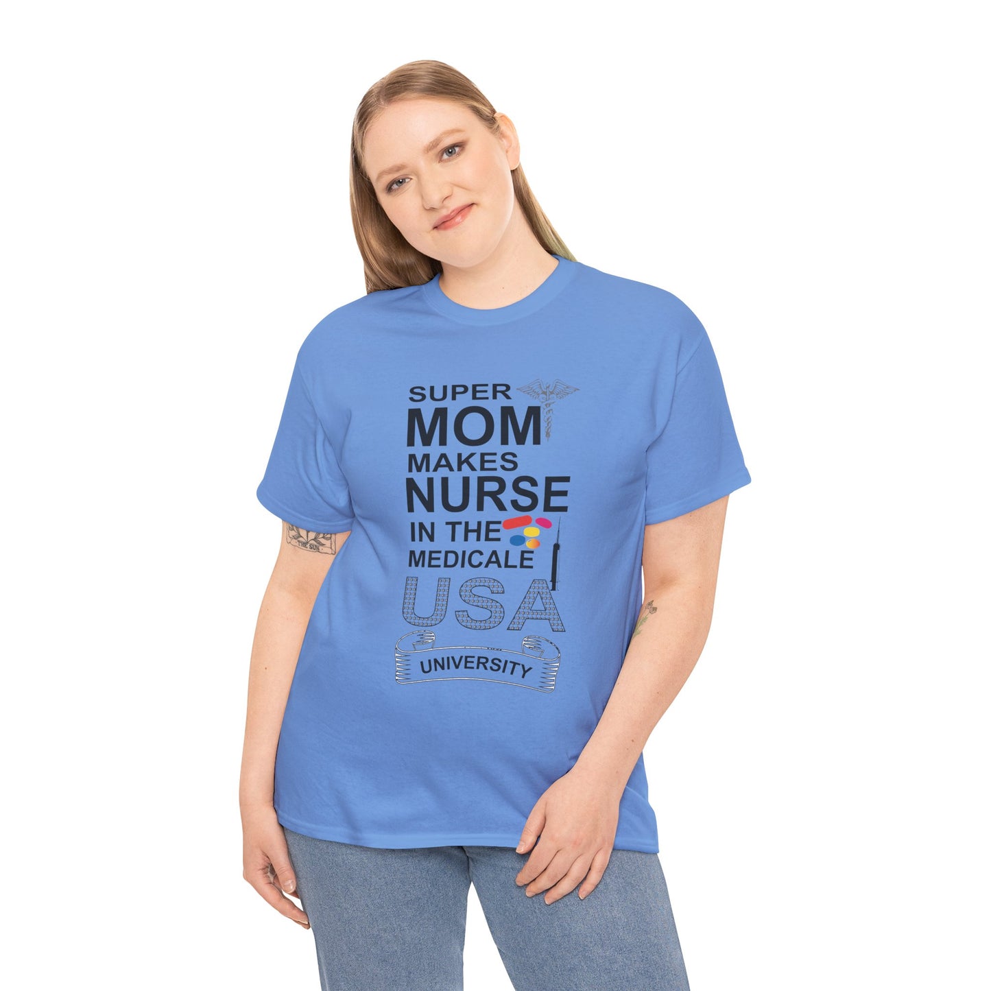 Super Mom Nurse Tee, Unisex Cotton T-Shirt for Nurses, Gift for Medical Professionals, Medical Field Apparel
