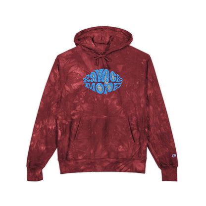 RAVAGE MODE Tie-Dye Embroidered Hoodie – Blue Lip Design