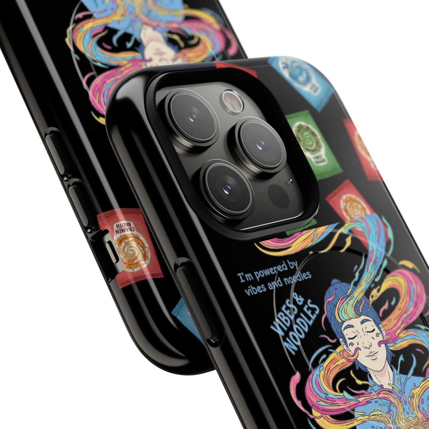 Noodle Lover Phone Case: Vibrant Cute Foodie Magnetic Anime Style