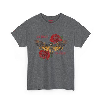 Your Body Your Choice Tee with Butterfly & Rose Design