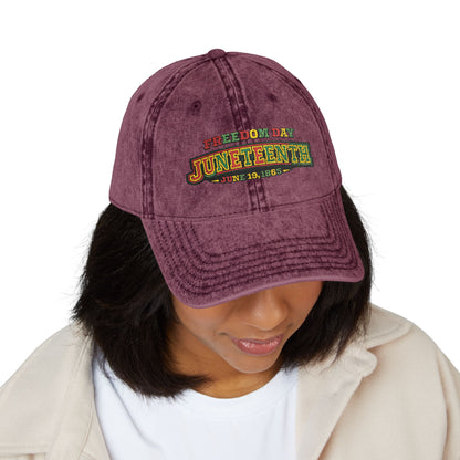 Juneteenth Embroidered Vintage Cap
