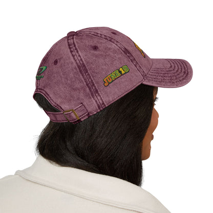 Vintage Embroidered Juneteenth — Freedom Day Cap