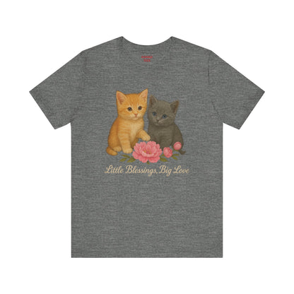 Cute Cat Graphic Tee, Casual Unisex Shirt