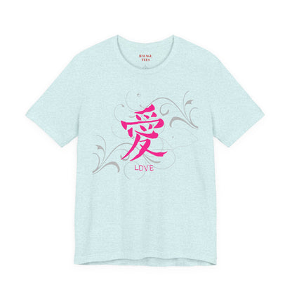 Love Kanji — Pink Asian Calligraphy Tee