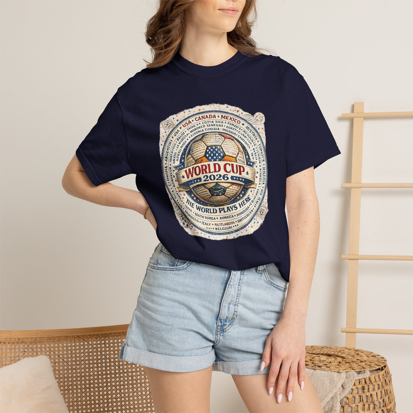 World Cup 2026 Vintage Soccer T-Shirt — USA Canada Mexico Tournament Tee
