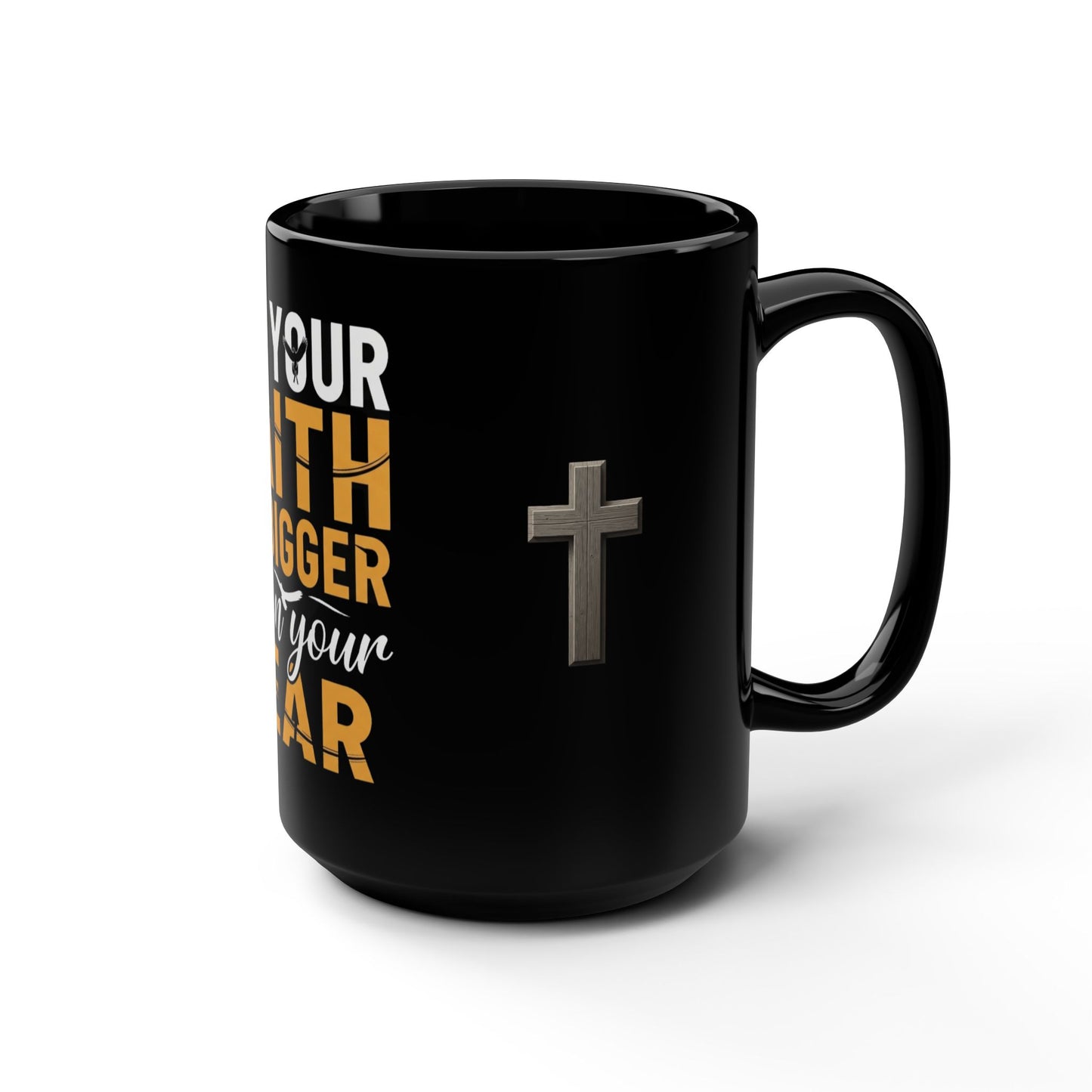 Faith-Inspiring Black Mug, 15oz