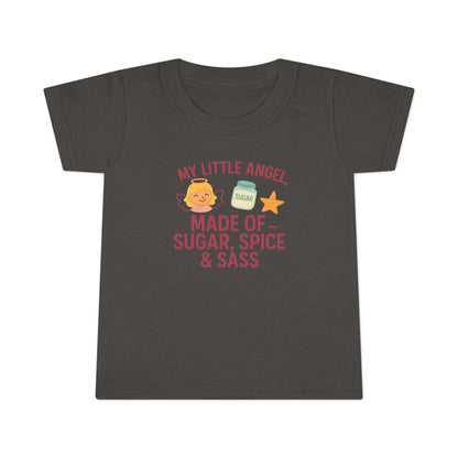 Toddler T-Shirt - My Little Angel - Made of Sugar, Spice & Sass - Cute Gift for Birthday, Baby Shower, Toddler Playdates, Everyday Wear